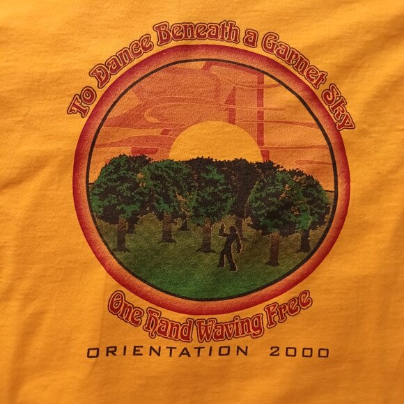 2000 Mount Allison Universty To Dance Beneath a Garnet Sky Yellow T-Shirt XL - Picture 3 of 10